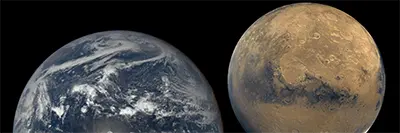 Picture of Earth and Mars